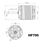 Gartt HF700 530KV 4500W Brushless Motor for 700 RC Helicopter High-efficiency Multi Shaft Multi Rotor High Speed Aircraft